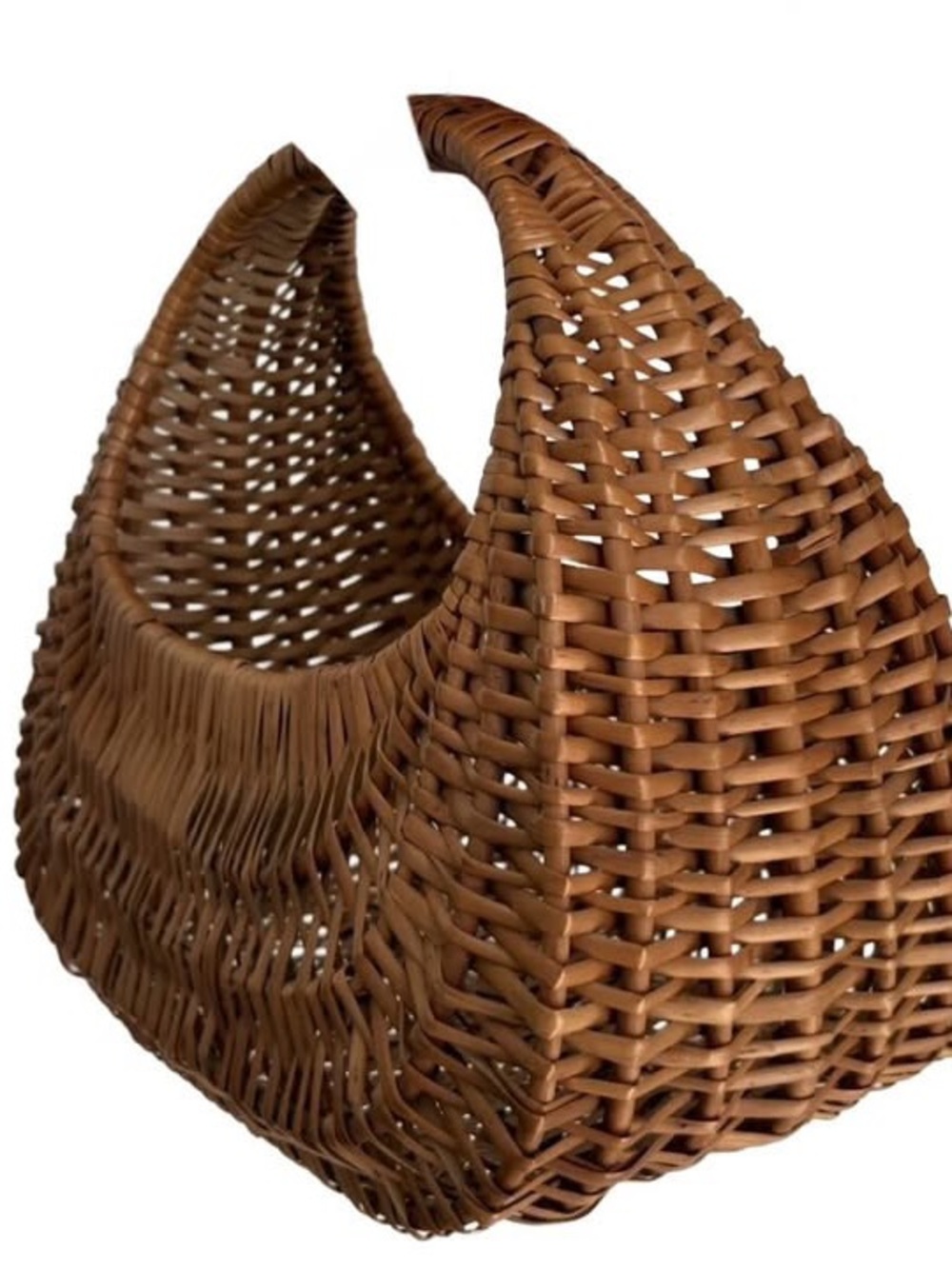 Vintage basket Woven wicker woven Handheld handbag purse Bag - Picture 6 of 8